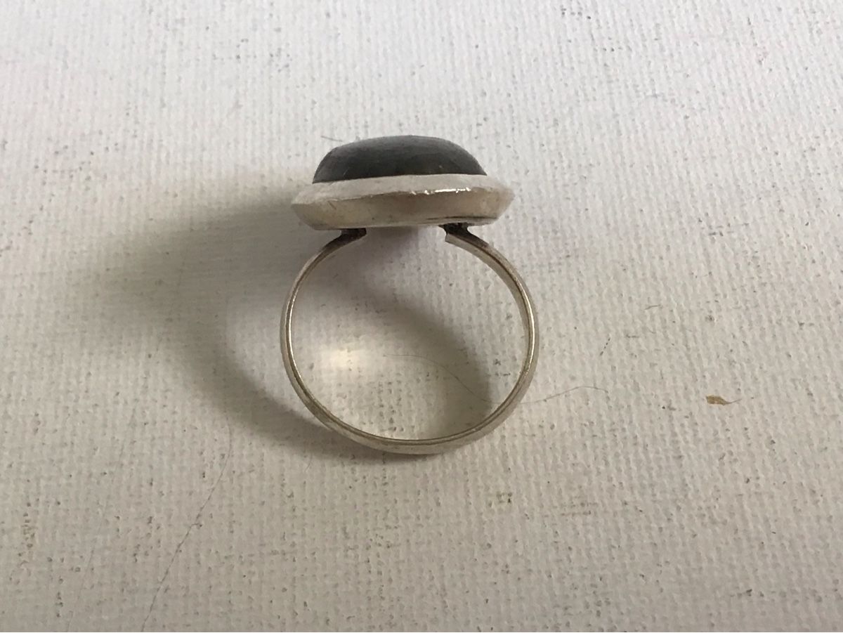Anelli: Antiker Silberring mitblaugrauem Cabochon – Usato da St. Gallen venduto da Goldlilly 1