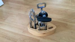 Küchenhelfer Set 3 Stk. Metall mit Holzständer guter Zustand