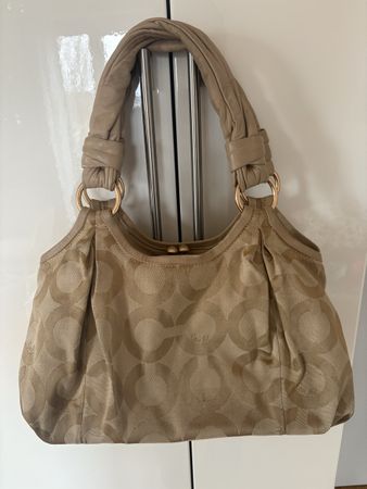 Elegante Coach Handtasche, Beige, Top Zustand!