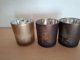 3 Glas Teelichtbecher