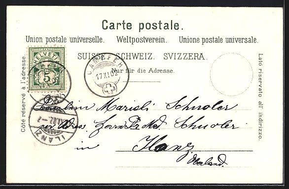 Ansichtskarten: AK St. Moritz, Dorf, Bad im Winter, 1902 – Gebraucht aus Berlin von bartko-reher 1