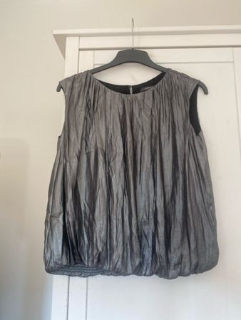 Esprit Top senza maniche grigio lucido, taglia 42 italiana