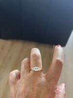 Jolie bague plaquée or 55 pierre zircon blanche neuve solide