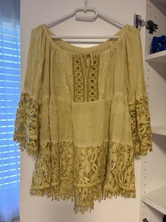 Damen Bluse gelb Grösse M Spitze (italian Boutique) 