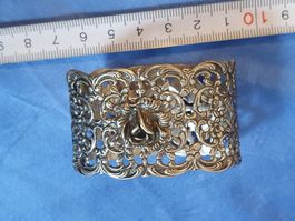 Silber 800 Punze REG Serviettenring Antik Rose Handarbeit