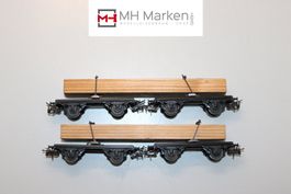 Märklin 2x 4512 Drehschemelwagen mit Holzladung AC ohne OVP