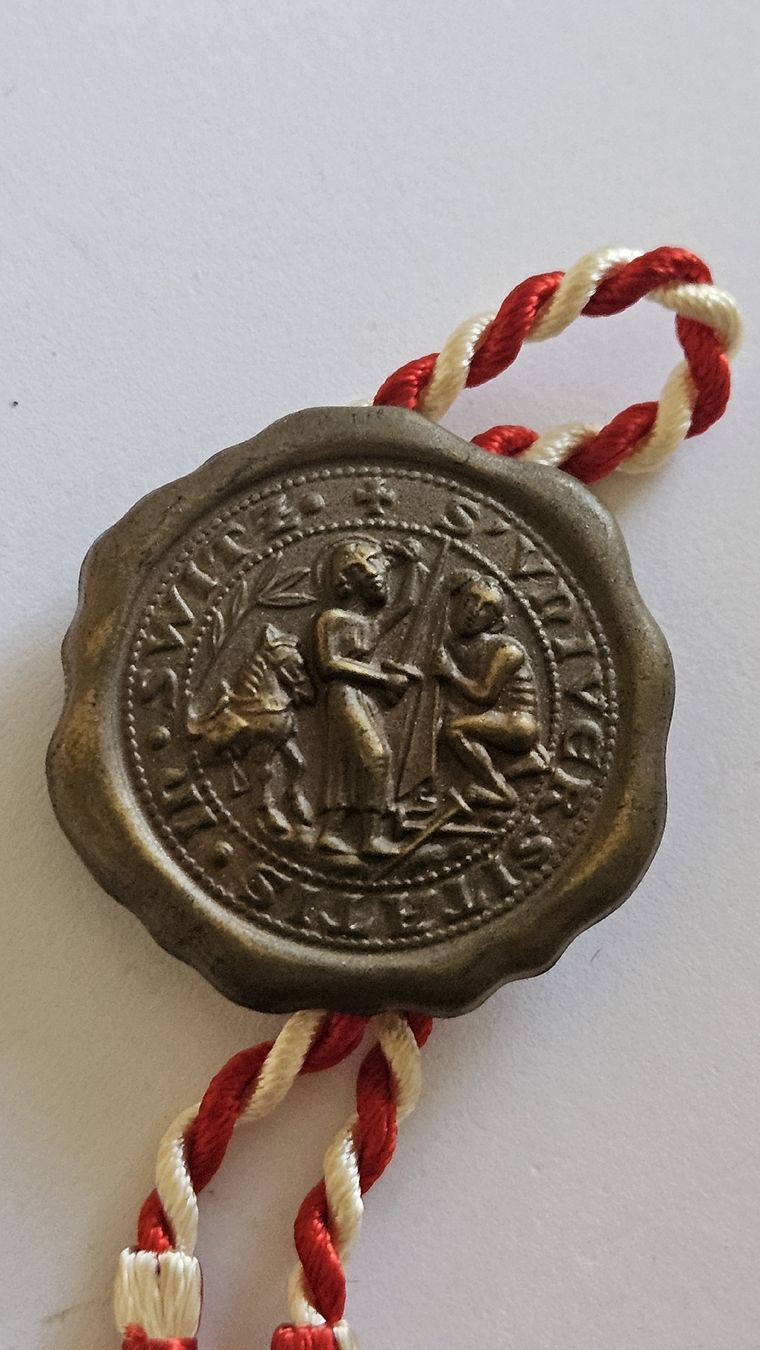 Medaillen: Original Schweizer Siegelmarke 1291-1941 – Gebraucht aus Ettingen von samiba