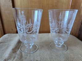 2 Glas Kelch Gläser Vasen Kerzenständer 18 cm
