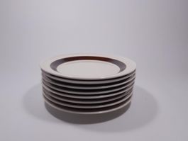 8 Vintage Keramik Dessert Teller von Rörstrand Serie Forma