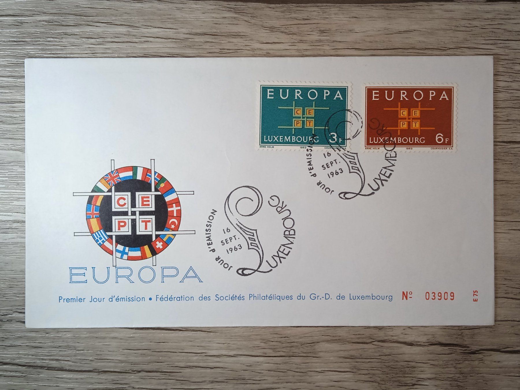 Tous les timbres: TR47 Enveloppe + Timbre Luxembourg 1963 – D'occasion à Cousset par Patrick_Collections
