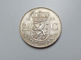 🇳🇱 Netherlands 2 1/2 Gulden 1966 Silver 15g