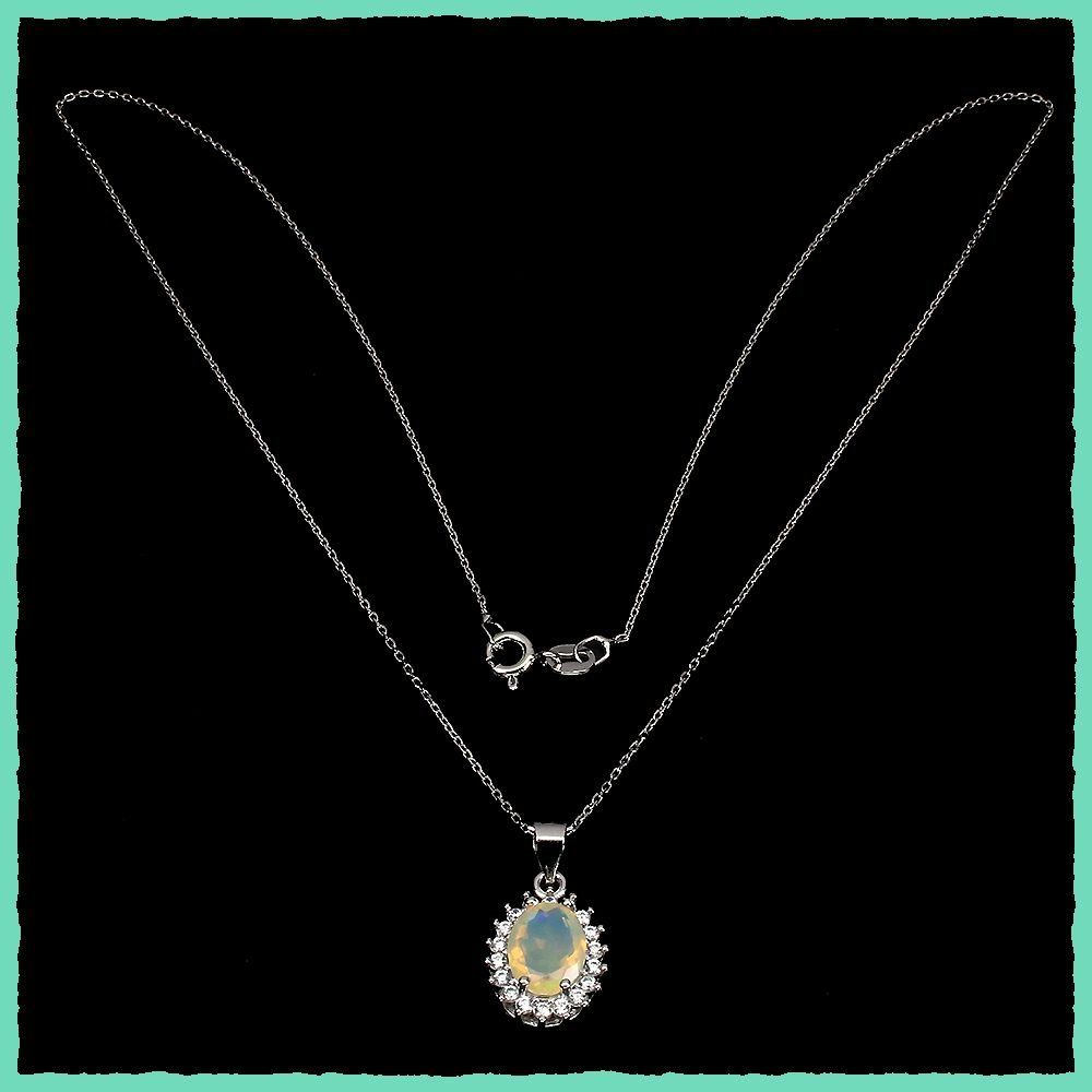 Ciondoli: Feuer Opal Anhänger 925 Silber mit Kette – Nuovo e nell'imballaggio originale da Oberglatt ZH venduto da Goldfee1 2