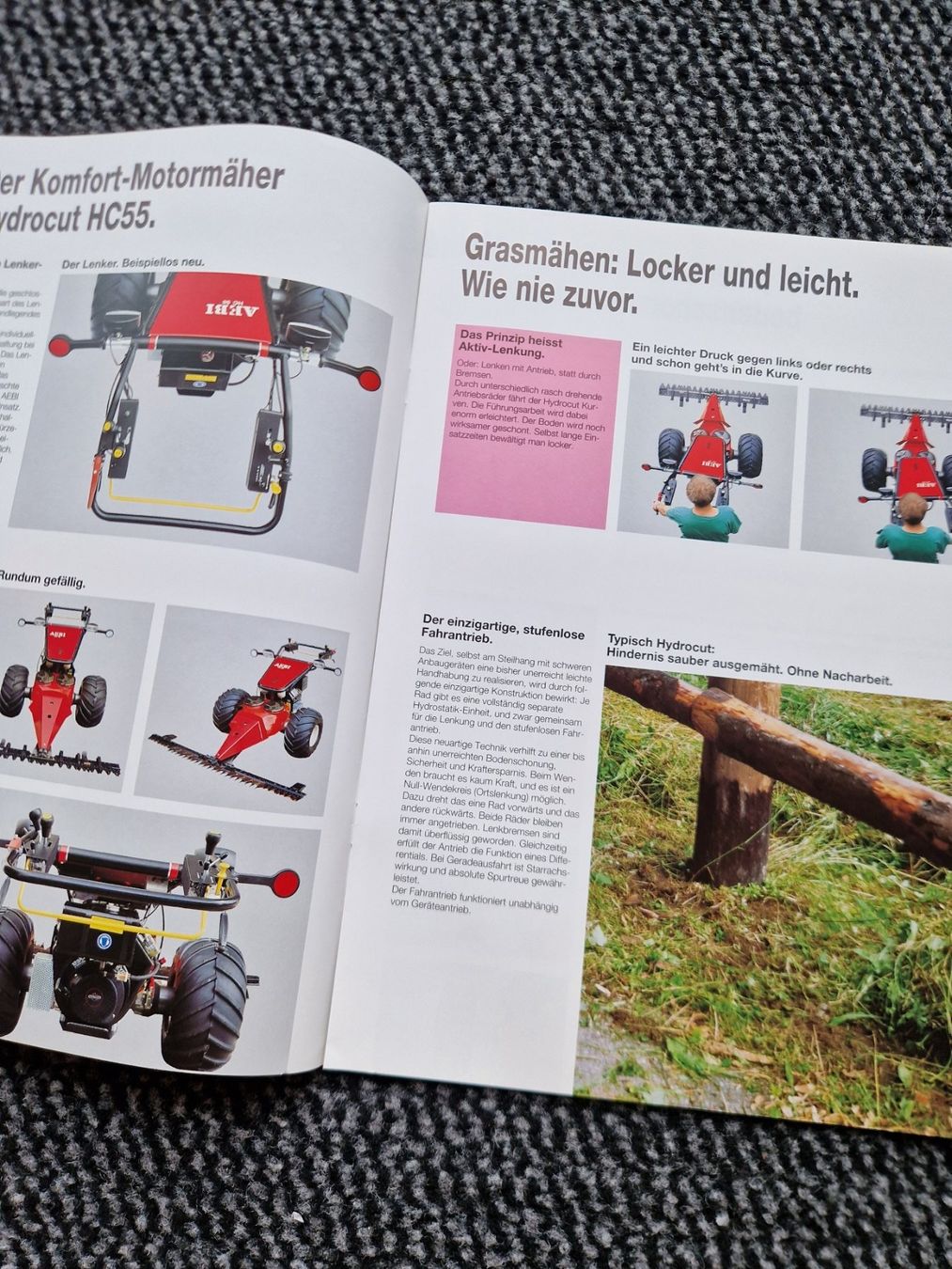 Aebi Trattori: Original Prospekt Aebi Motormäher HC55 Hydrocut – Usato da Dürnten venduto da Bachtel84 1