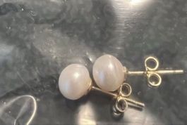 Gold Ohrstecker Süsswasser Perle 14k neu