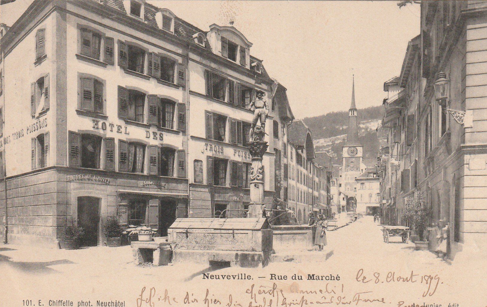 Cartoline postali: Neuveville Rue du Marche – Usato da Rorschacherberg venduto da fratovi2