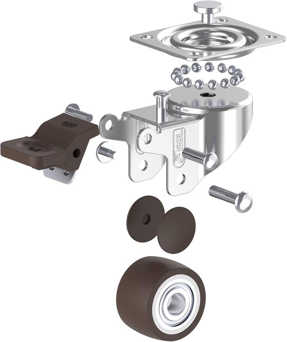 Altro per stoccaggio & trasporto: Möbelrollen Schwerlast mit 2 Bremsen- 50mm 200KG – Nuovo e nell'imballaggio originale da Nuglar venduto da SaleRitter 3