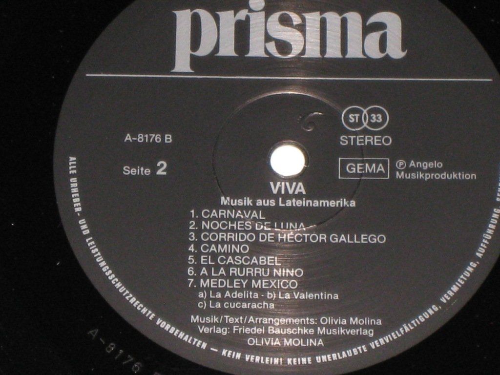 Vinyles: LP - OLIVIA MOLINA - VIVA – D'occasion à Steckborn par Quo7 2
