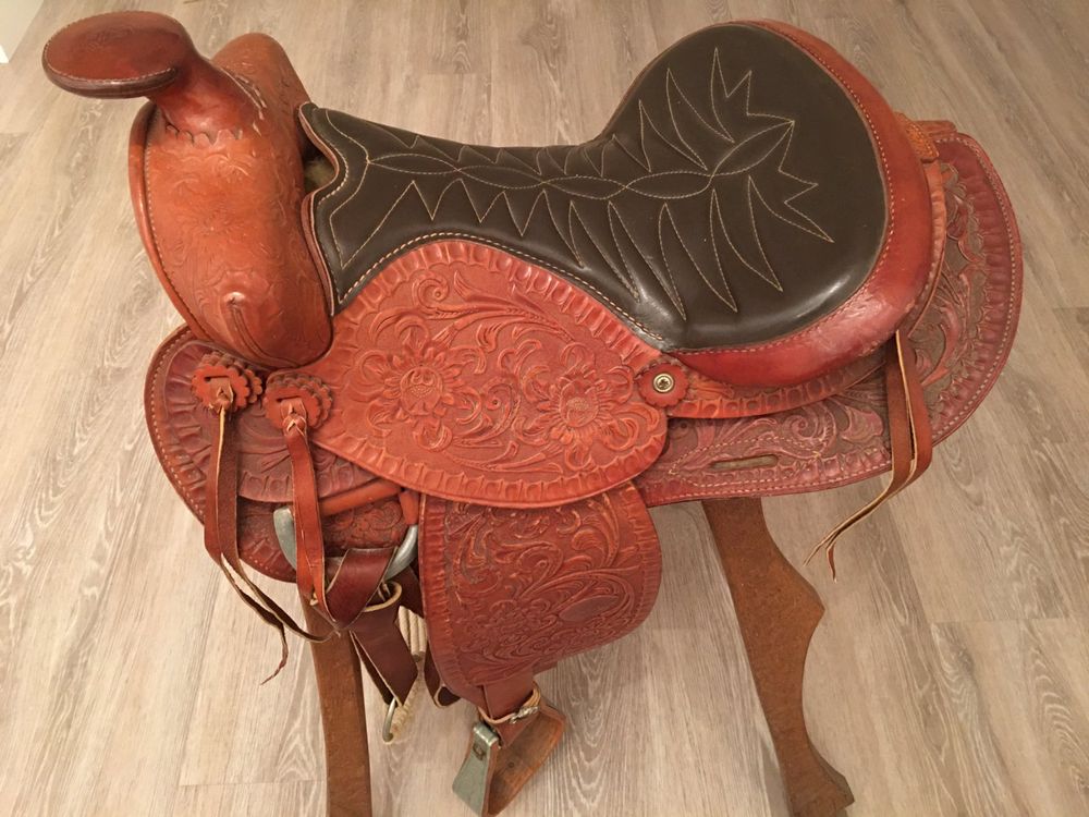 Alabama Westernsattel Für Großpferde - Braun/Beige Leder Sattel