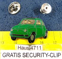 FIAT 500 GREEN AUTO PIN GLASIERT MIT SECURITY-CLEP VINTAGE