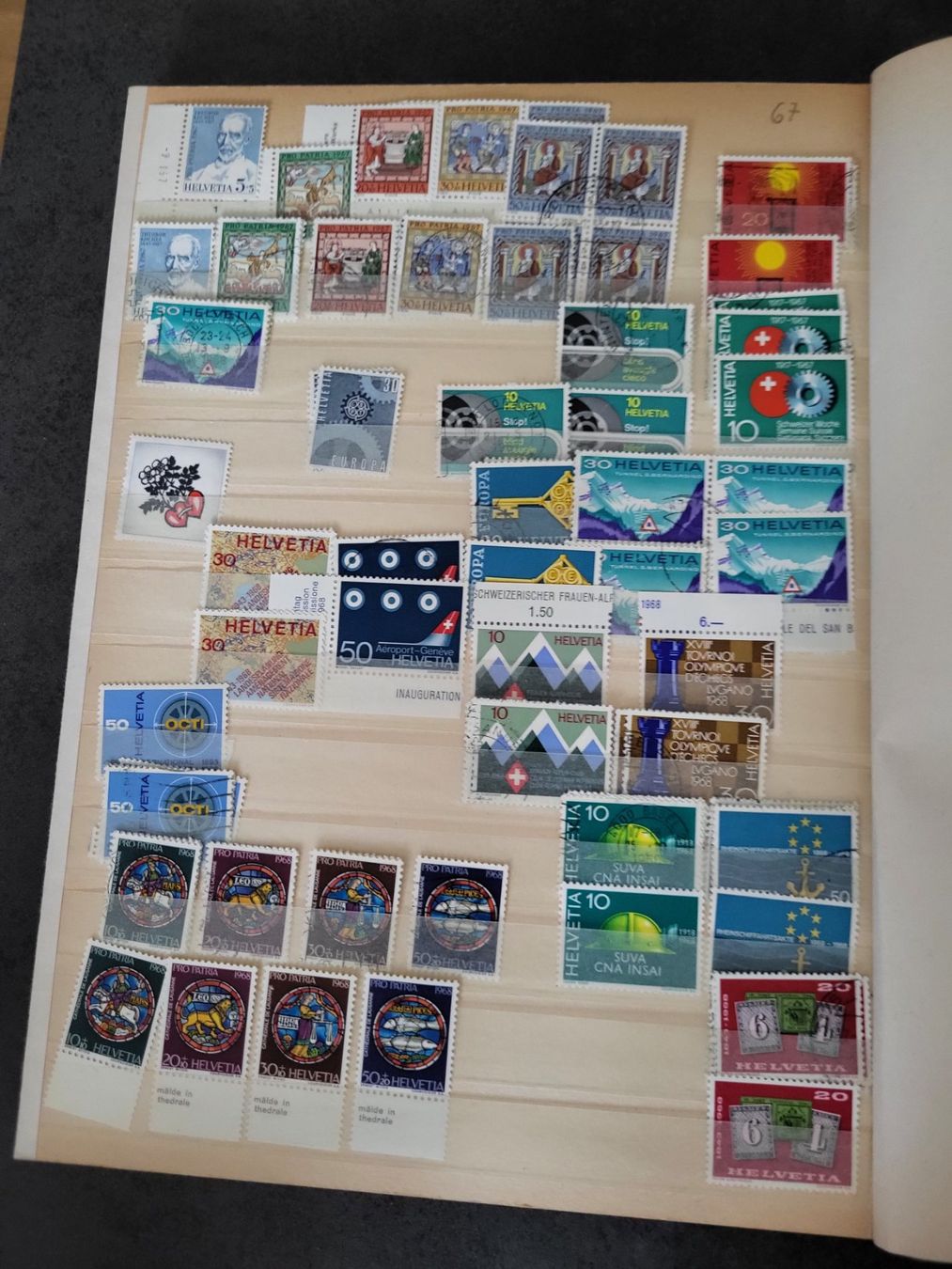 Alle Briefmarken: Sammlung Album - Schweiz – Gebraucht aus Rümlang von Turrin 9