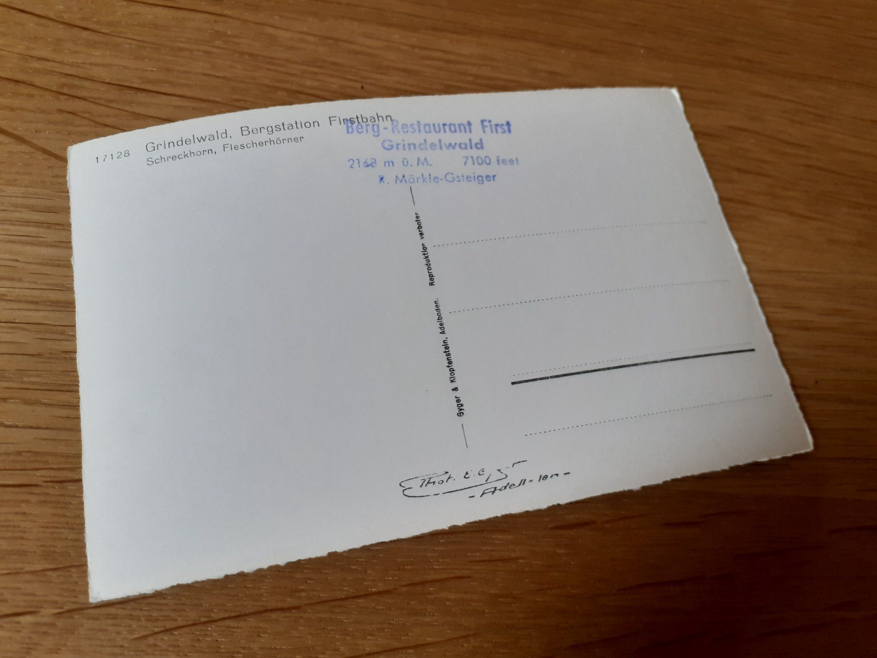Cartoline postali: GRINDELWALD - BERGSTATION FIRST BAHN - RESTAURANT – Usato da Winterthur venduto da Ornyx7 1