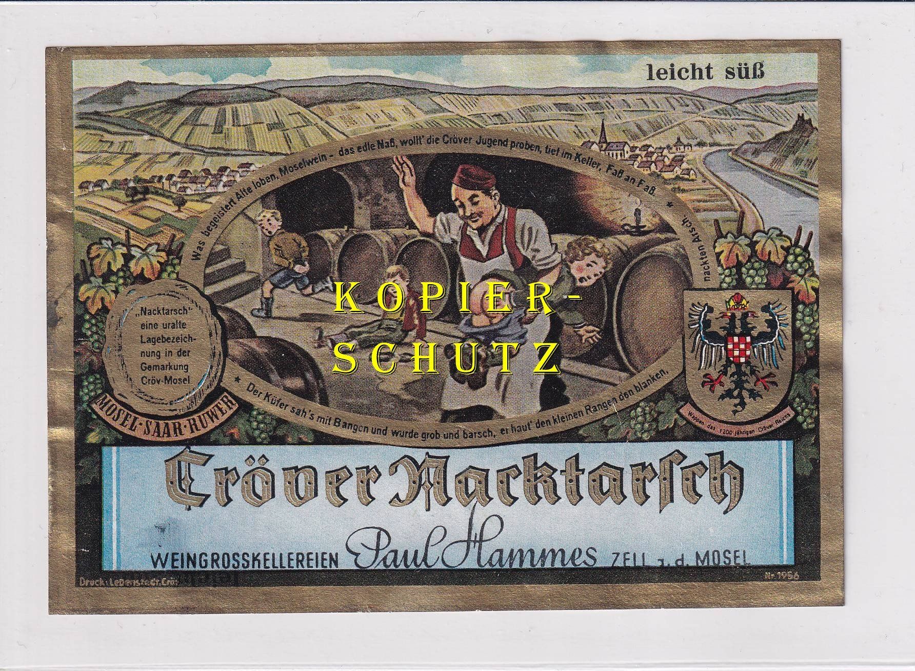 Papiere: Etikette - Cröver Nacktarsch (Hammes) /bd – Gebraucht aus Hombrechtikon von Rudolf07