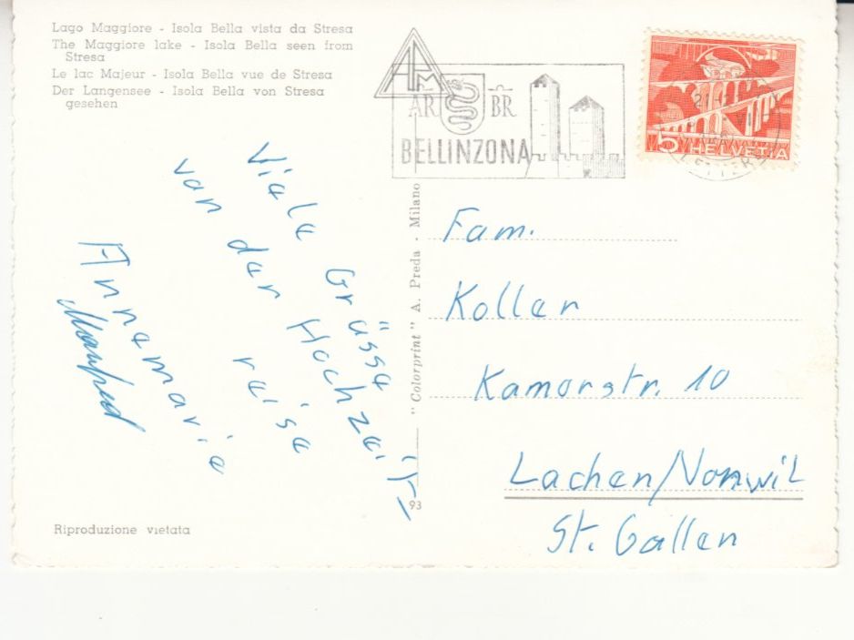 Cartes postales: Stresa 1960 – D'occasion à Bürglen TG par StampGraf 1