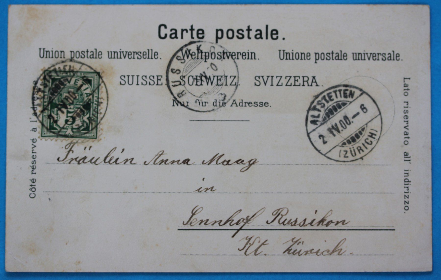 Cartoline postali: ALTSTETTEN LITHO AK – Usato da Lotzwil venduto da pirolh 1