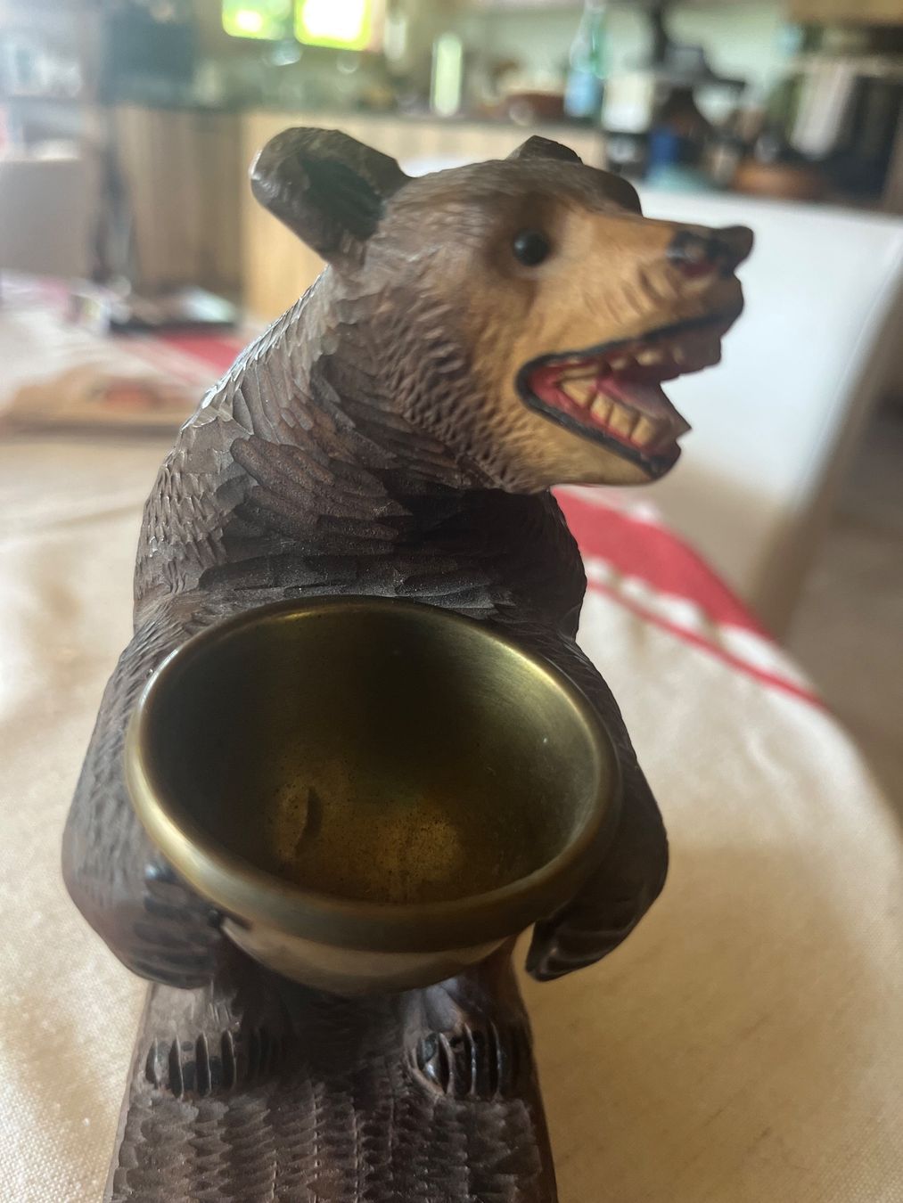 Statuette: Brienzer BÄR geschnitzt mit Kupferschale – Usato da Saanen venduto da SoniaMichaela 1