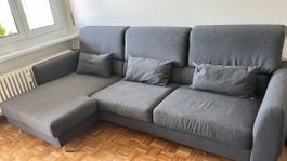 Ecksofa grau mit Chaiselongue gebrauchter Zustand