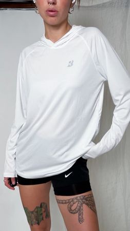 White hiking hoodie 