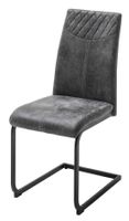 8 Freischwingerstühle AOSTA Microfaser Vintage anthrazit