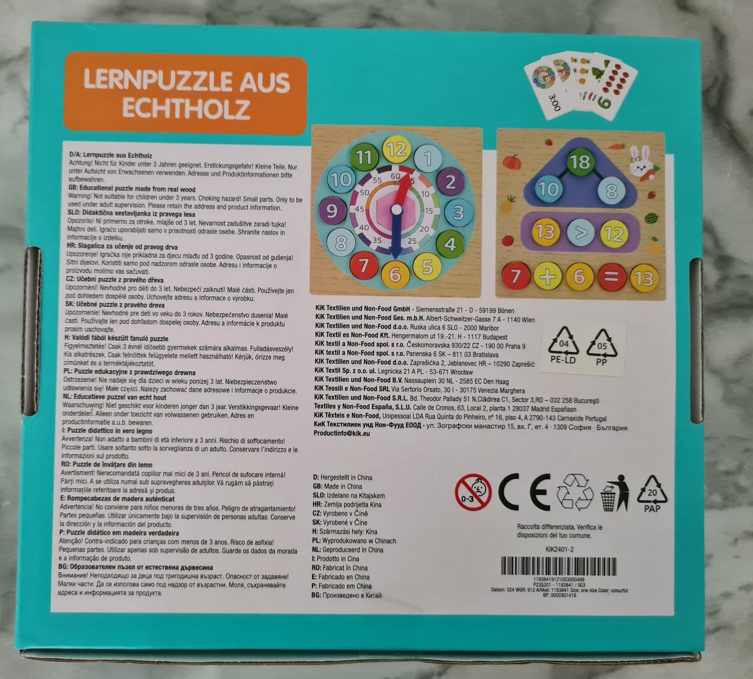 Giochi: Lernpuzzle Zahlen Echtholz, ab 3 Jahren – Nuovo e nell'imballaggio originale da Winterthur venduto da bibummi 2