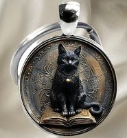 🐈‍⬛📚 Mystische Schwarze Katze Schlüsselanhänger 🐾✨