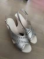 Elegante Gabor Sandalen, Silber, Grösse 40/41 - Sommer Sale