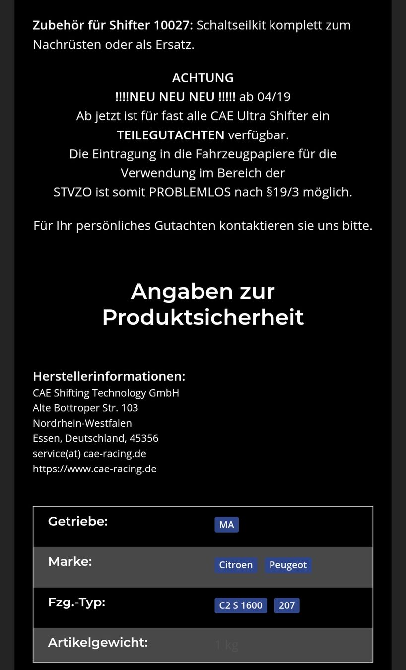 Alle Autoersatzteile: CAE Schaltseilkit Citroen C2 & Peugeot 207 Neuwertig!  – Neu (gemäss Beschreibung) aus Reinach BL von Mogli2017 5