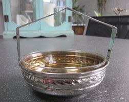 Kleine Henkelschale "Art Deco Style" und Glaseinsatz