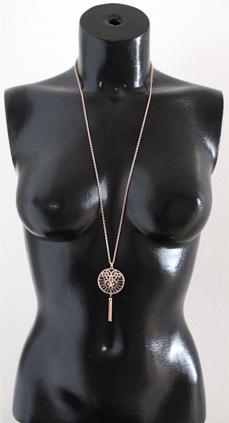 Catenine: Kette mit Strasssteinen Länge ca. 47 cm, Farbe Rotgold. – Usato da Locarno venduto da madame-tus-sauds