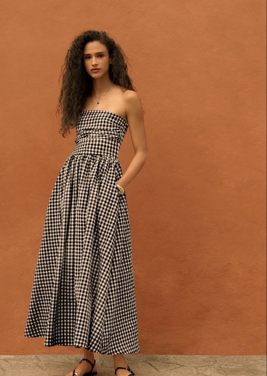 Vestiti: Gingham Checkered Summer Dress, Size 40, New! – Nuovo (secondo la descrizione) da Basel venduto da Iggy-5762 2