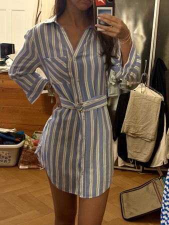 Hemdblusenkleid blau weiss gestreift | Old Money Style