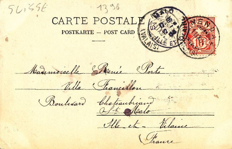 Cartoline postali: Sion - Inérieur des Ruines 1904 – Usato da Emmenbrücke venduto da teestube 1