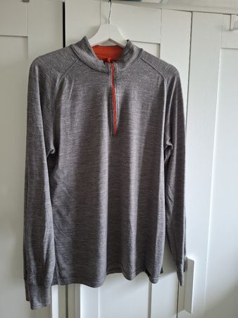 Icebreaker Merino Half Zip Pullover Grey Orange L