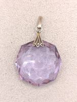 Jugendstil 835er Silber Anhänger Amethyst, Markasiten Top