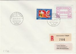 FDC Nr. 2  in Buntfrankatur mit Freimarke