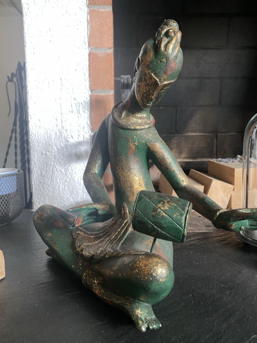 Statuette: Antike Holzfigur, grüne Patina – Usato da Niederglatt ZH venduto da neunzehn82 3