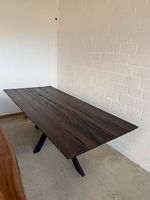 Esstisch 220 x 100 cm dunkelbraun, X-Fuss