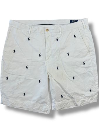 Short Ralph Lauren Blanc Multilogo Stretch Classic Fit - W38