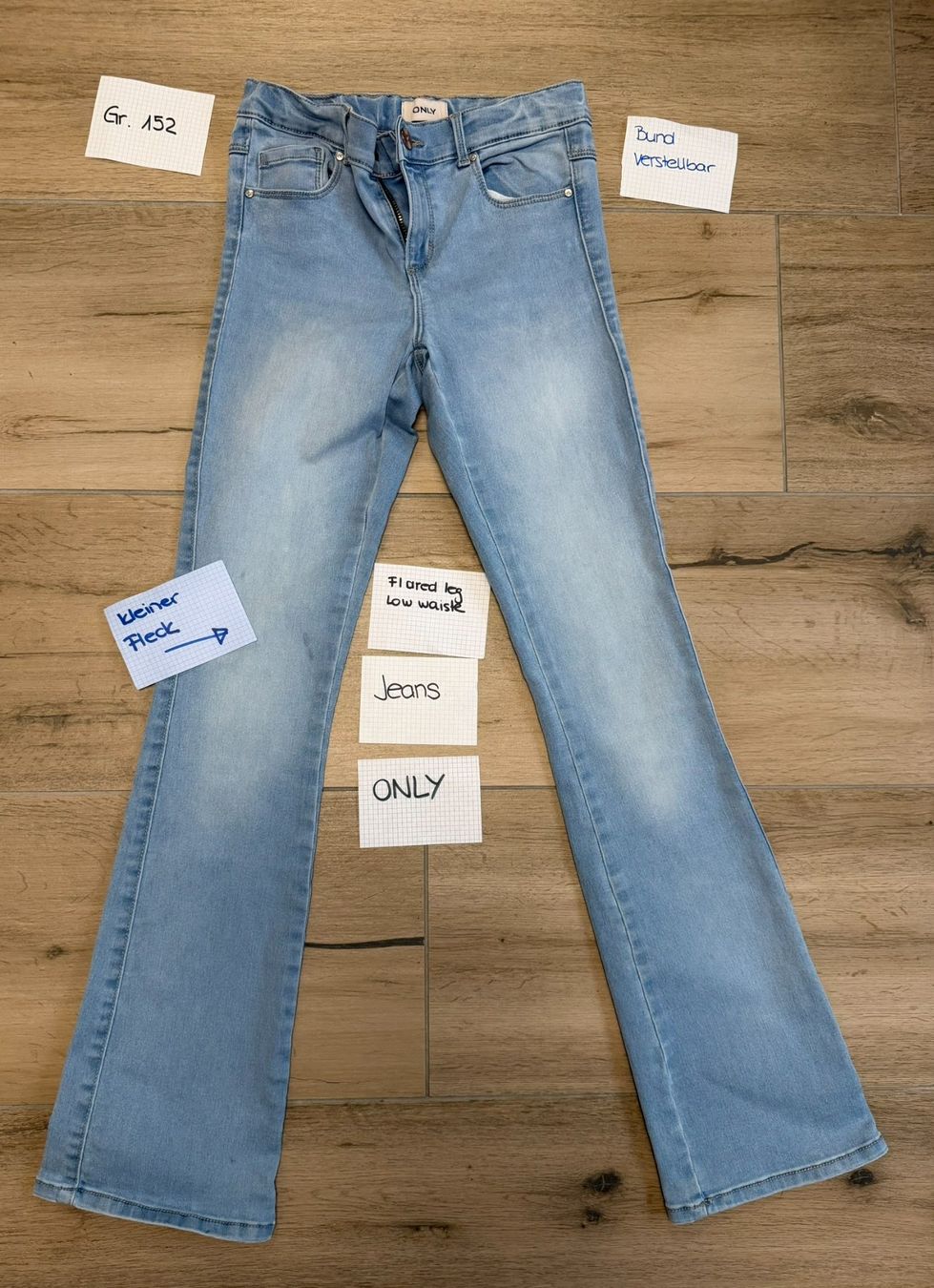 Only Pantaloni: ONLY Jeans Gr. 152, hellblau, verstellbarer Bund – Usato da Zuzwil SG venduto da Zaubertipps