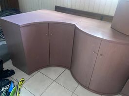 Elegantes 3-teiliges Sideboard von Pfister in Bordeaux-Rot