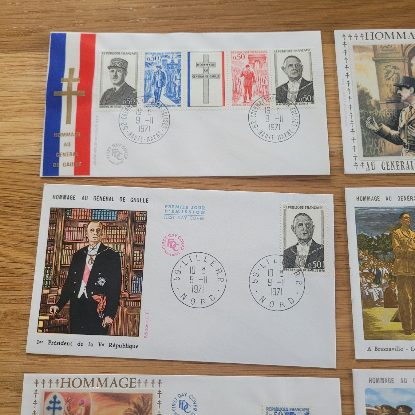 Tutti i francobolli: Lot FDC Général De Gaulle – Usato da Biel/Bienne venduto da Destockweb 1